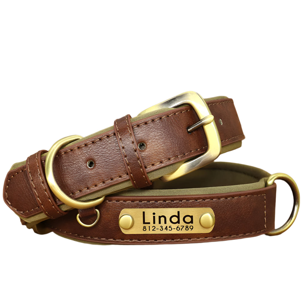 Fetch & Find Leather Collar, Brown