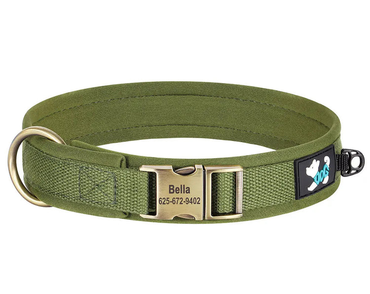 Personalised Nylon Dog Collar with Engraved Buckle | My Loyal Companion